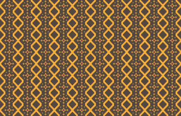 Vector illustration of Abstract geometric and tribal patterns, usage design local fabric patterns, Design inspired by indigenous tribes. Seamless geometric Vector illustration