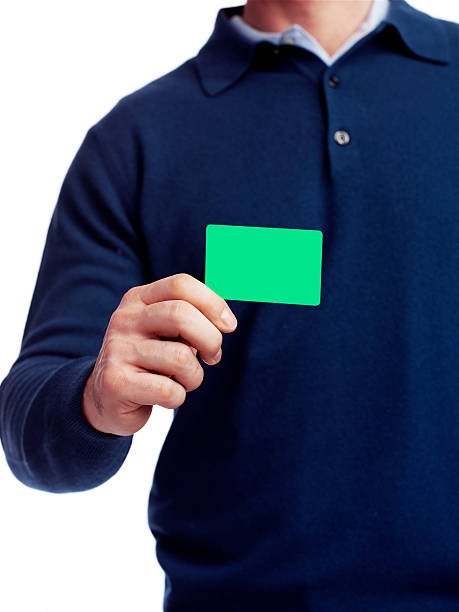 man show a card stock photo