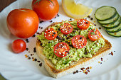 Healthy toast with avocado