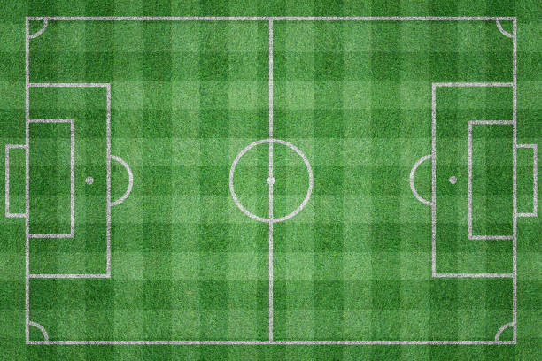 istock soccer ball grass green  field top view 1403751840