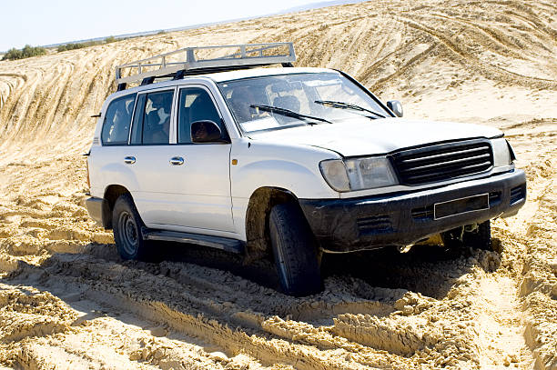 istock Safari truck at the desert, front view 140375242