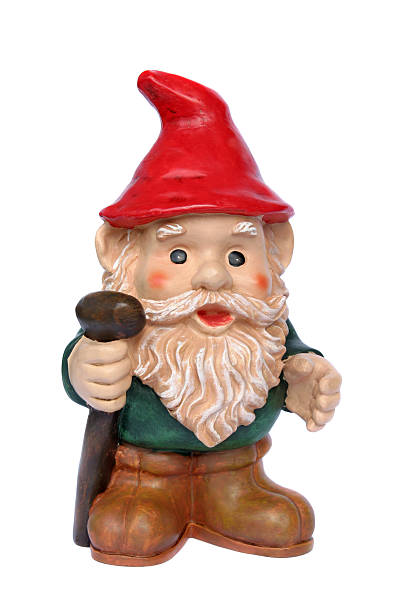 istock Garden gnome in red hat isolated on white 140375379