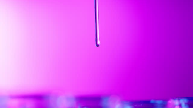 slow motion of pipette dripping