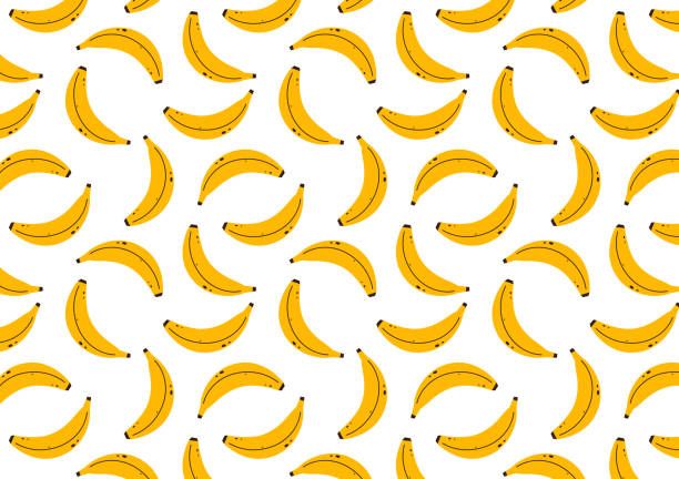 illustrations, cliparts, dessins animés et icônes de papier peint à motif banane. - banane