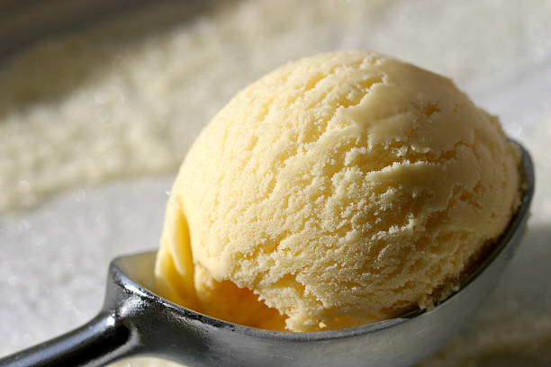 istock Scoop of vanilla ice cream 140376050