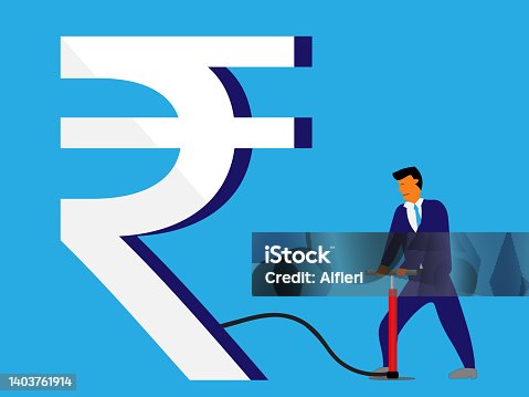 istock Rupee being inflated 1403761914