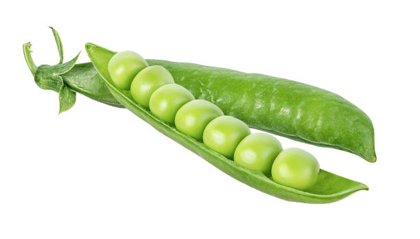 piselli giovani isolati su bianco - peas foto e immagini stock