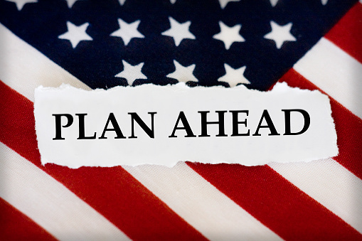 Plan ahead Wirth USA flag.