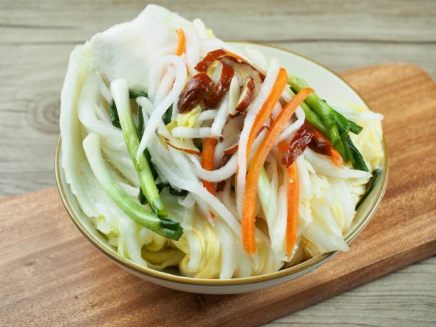 istock Korean traditional food white kimchi, cooking 1403764746