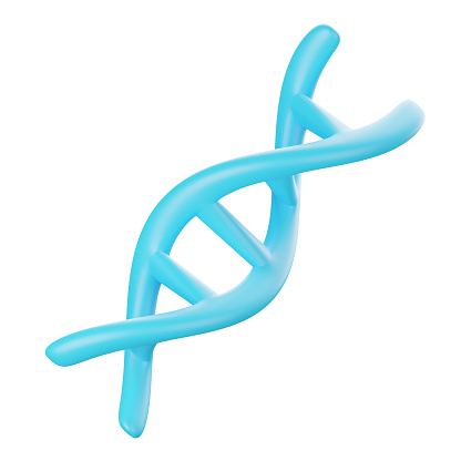 3d icon render of spiral DNA strand isolated on white background, clipping path.
