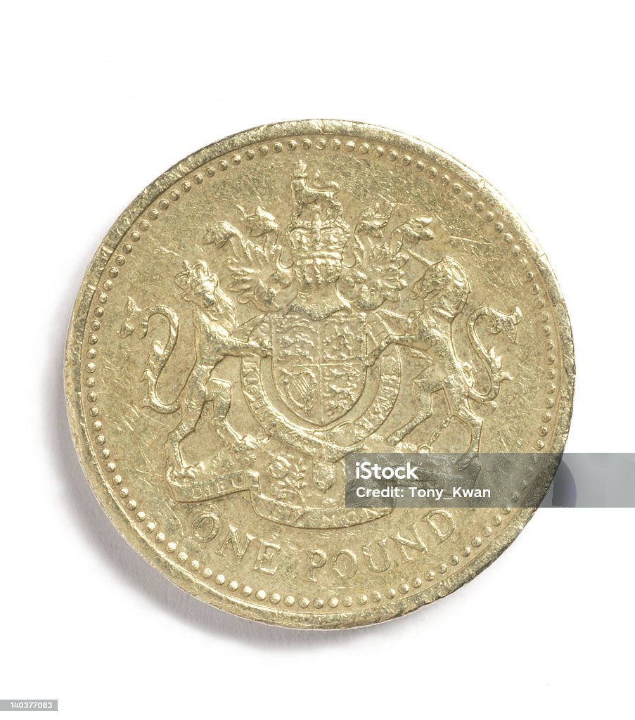 英国 1 ポンドのコイン白い背景に - 1ポンド硬貨のロイヤリティフリーストックフォト