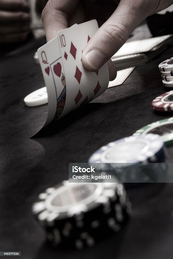 Playing cards with gamblings chips Backgrounds Stock Photo
