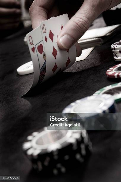 Playing Cards With Gamblings Chips Stock Photo - Download Image Now - Backgrounds, Black Color, Chance