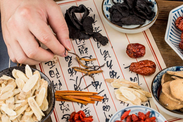 various traditional chinese medicine. - chinese medicine medicine ancient herbal medicine imagens e fotografias de stock