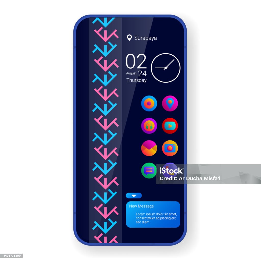 Modern Operating System User Interface Home Screen Mobile App Stock ...
