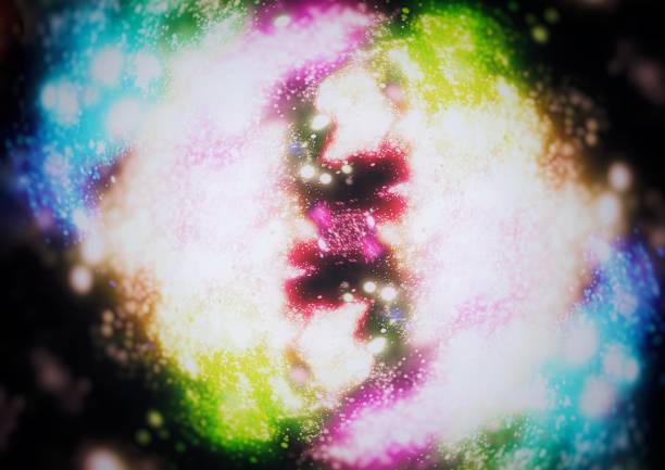 istock 3D illustration of colorful nebulae shining in outer space 1403773533