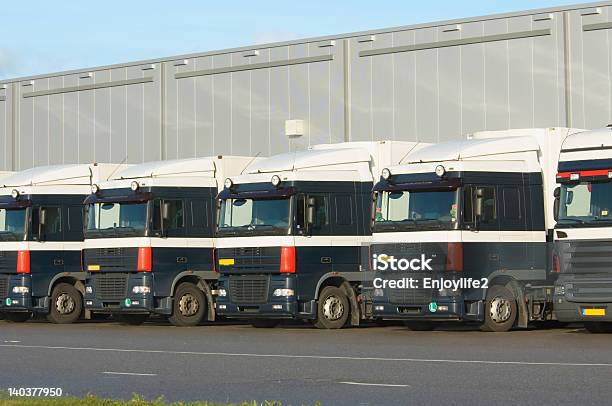 Trucks At Loading Dock Stock Photo - Download Image Now - 18-19 Years, Box - Container, Business Travel