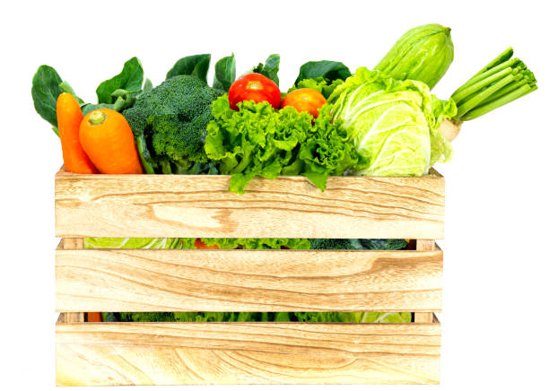 istock Assorted vegetables radish, tomato, carrot, chinese cabbage, broccoli, bitter gourd, chinese kale on a white background 1403779685