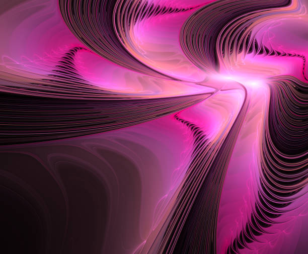 istock Abstract fractal pink pattern on black background 1403782061