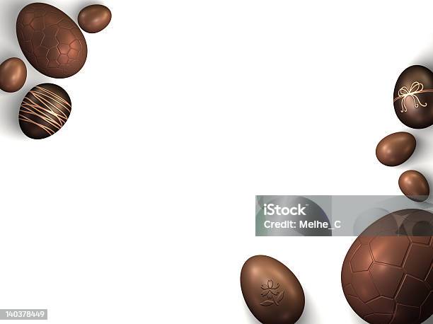 Foto de Chocolate Ovos De Páscoa Em Um Fundo Branco e mais fotos de stock de Ovo da Páscoa - Ovo da Páscoa, Chocolate, Chocolate Amargo