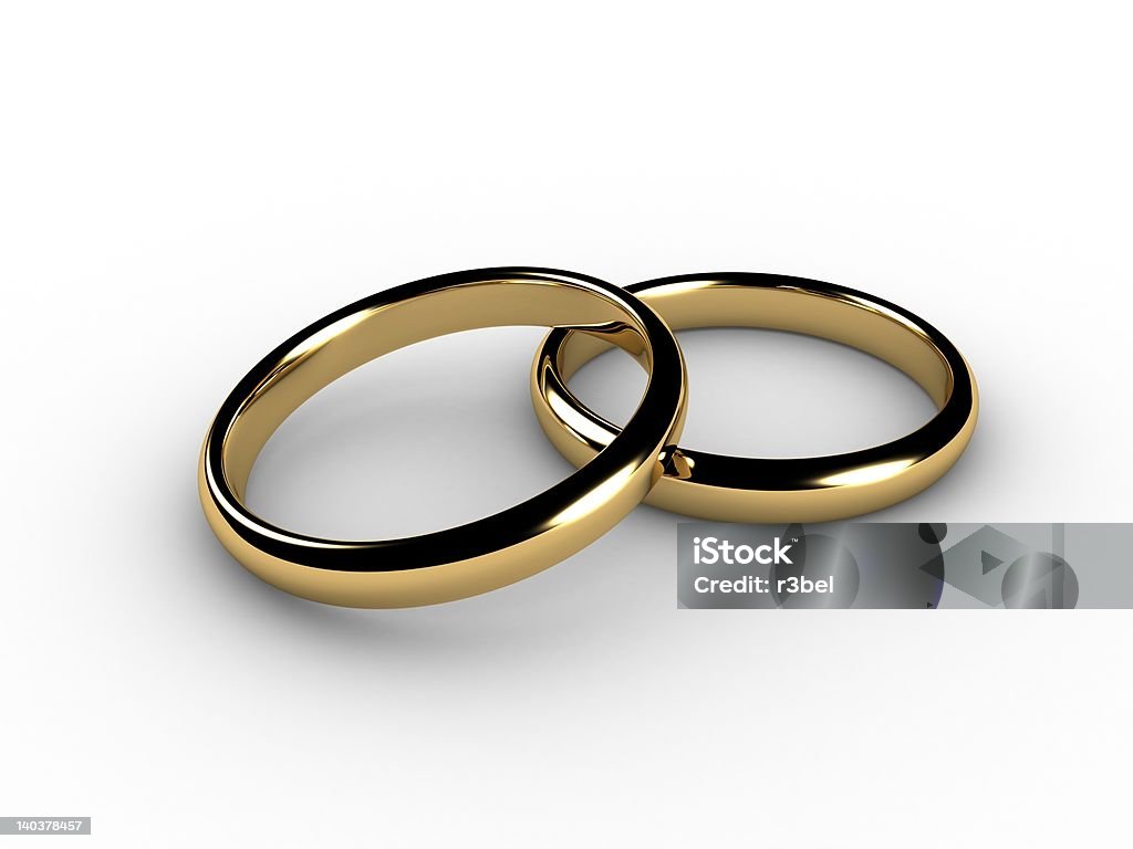 3 D'anneaux de mariage - Photo de Aspect métallique libre de droits