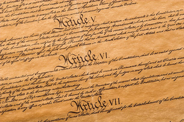 Articles of the U.S. Constitution stock photo