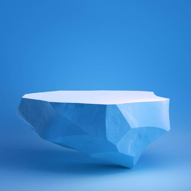 istock Blue colored stone podium for display product. 3d illustration 1403788400