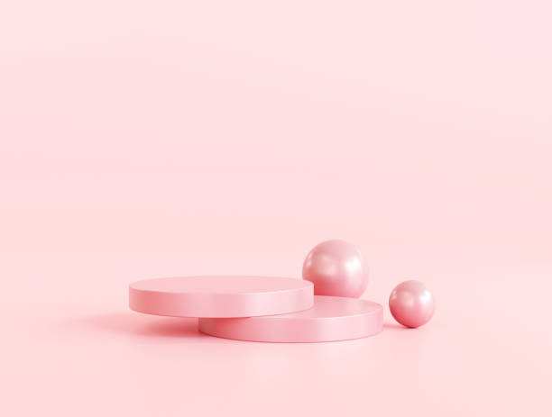 istock Luxury Pink gold podium 3d abstract background empty backdrop pedestal product display for product placement 1403788474