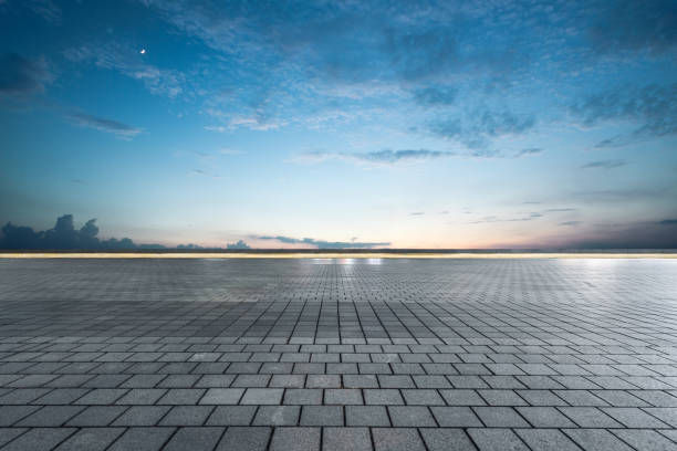 istock Empty square floor and blue sky nature landscape 1403789668