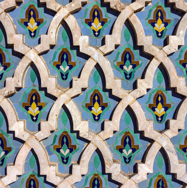 istock Abstract pattern background, Casablanca, Morocco. Mosque Hassan II decoration 1403789883