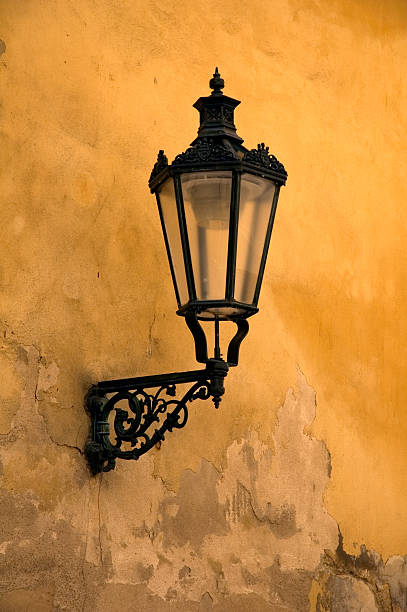 old wall lamp stock photo