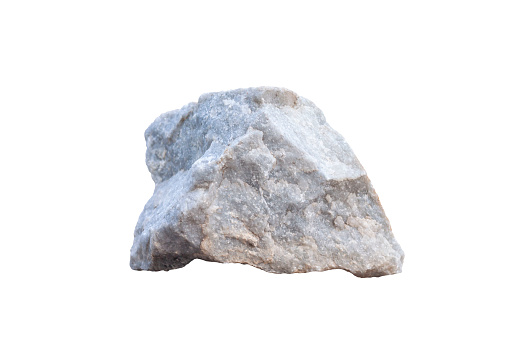 Piedra de mármol o roca aislada sobre fondo blanco incluía trazado de recorte. photo
