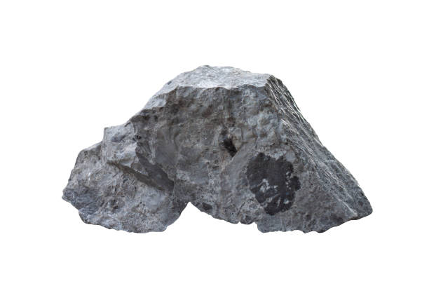 Photo of Pyroclastic Rocks isolated on white background included clipping path.