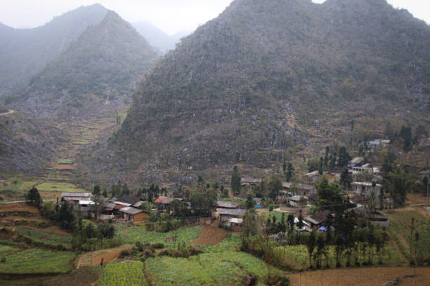 istock Foggy mountain scenery of Dong Van 1403792028