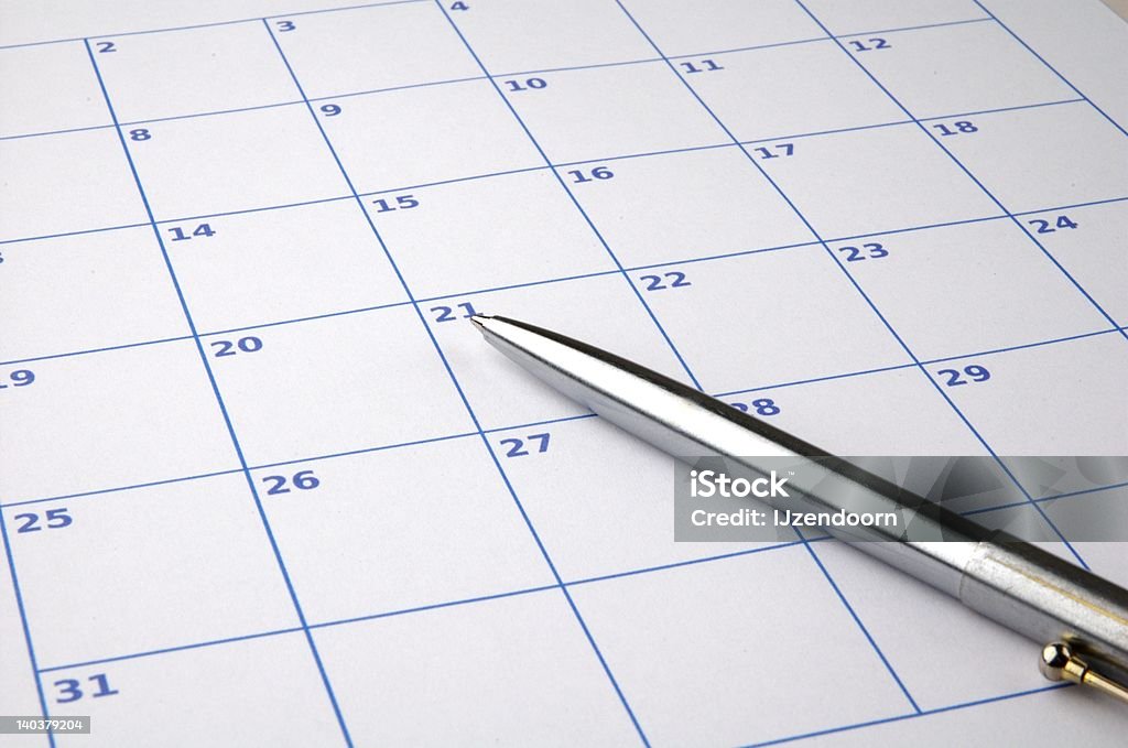 Calendrier vide avec stylo - Photo de Agenda libre de droits