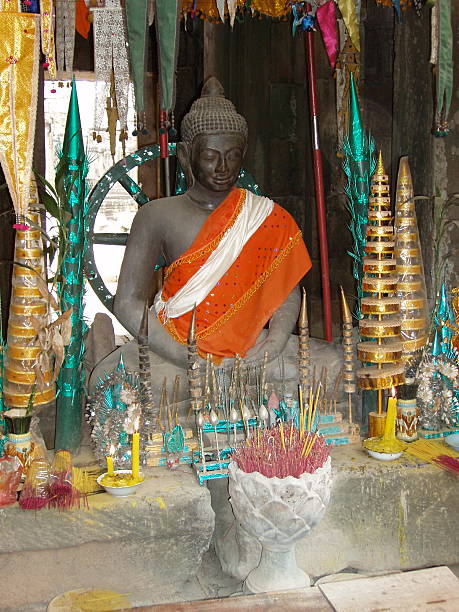 Buddhist altar stock photo