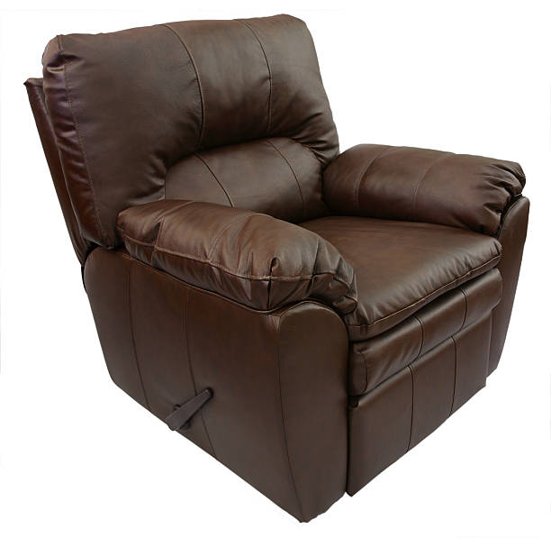 istock Brown leather recliner isolated on white background 140379622