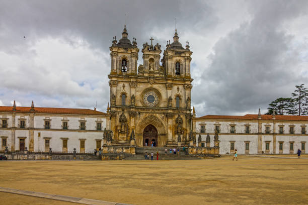 Alcobaca, Portugal - May 30, 2022: Alcobaca monastery building, Portugal