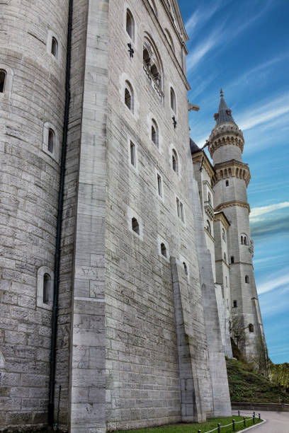 Germany - May 30, 2022: Bavarian palace castle Neuschwanstein, Bavaria