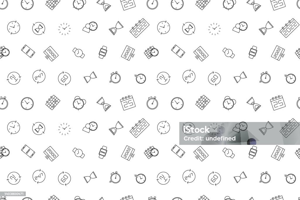 Simple Time Color Pattern Background Vector Time Pattern Time Seamless Background Stock Illustration ...