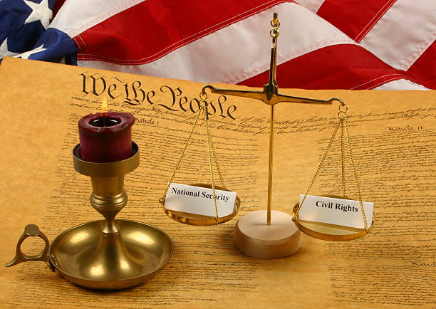 istock Constitution and American Flag wish scales 140380081