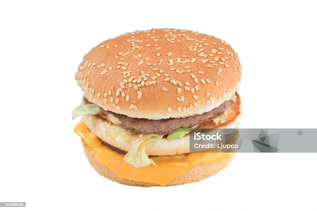 Nahaufnahme von einem cheeseburger - Lizenzfrei Blattgemüse Stock-Foto