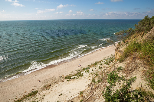 View from above on Baltic sea. Summer season in Kaliningrad oblast