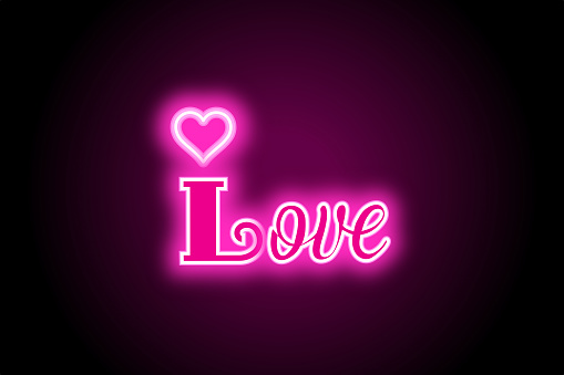 Love neon sign icon text