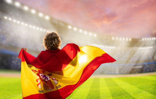 istock Spain football team supporter on stadium. 1403804897