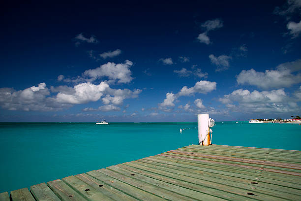 Grace Bay Dock in Turks & Caicos on the last day of 2006. Beautiful turqoise waters make this one of the best beaches in the world.
