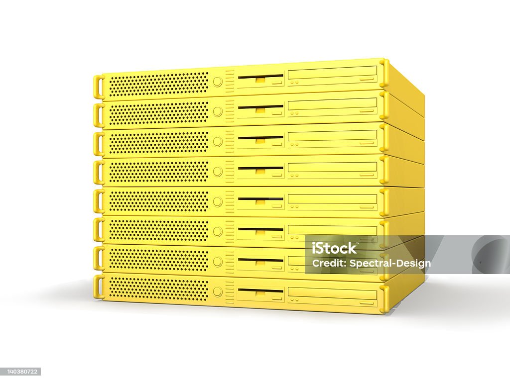 Golden 19inch Stack del Server - Foto stock royalty-free di Affari