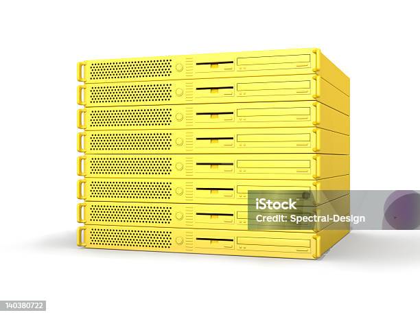 Golden 19inch Stack Del Server - Fotografie stock e altre immagini di Affari - Affari, Attrezzatura, Attrezzatura informatica