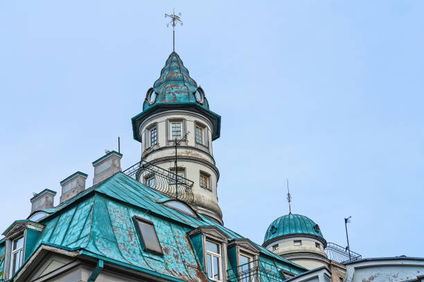 Jurmala, Latvia, historical building with weather vane, tower architecture.