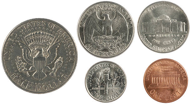 centavos de dólar estadounidense - moneda de veinte cinco centavos fotografías e imágenes de stock